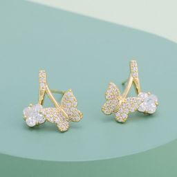 Kushal's Fashion Jewellery Gold-Plated Zircon Classic Studs-image-39