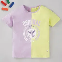 Ed-a-Mamma Kids Green & Purple Printed T-Shirt-image-11