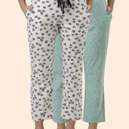 Dreamz by Pantaloons Green & White Cotton Printed Pyjamas - Pack Of 2-image-89