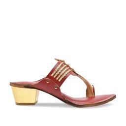 Rocia by Regal Women's Maroon Toe Ring Sandals-image-7