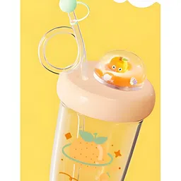 YK Orange & Transparent Kids Stainless Steel Printed Double Wall Vacuum Water Bottle 390Ml-picture-46