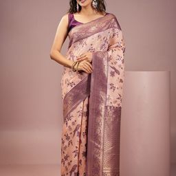 MIMOSA Woven Design Zari Art Silk Banarasi Saree-picture-53