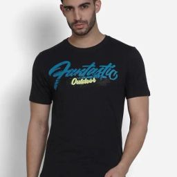 Wildcraft Black Cotton Regular Fit Printed T-Shirt-image-98