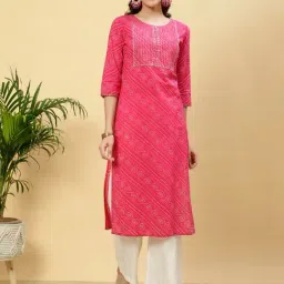 Jaipur Kurti Fuchsia Printed Straight Kurta-picture-20