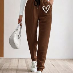 TABADTOD Women Printed Relaxed Mid-Rise Joggers Trousers-image-91