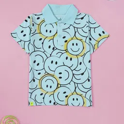 KiddoPanti Boys Graphic Printed Polo Collar Pure Cotton Regular Fit T-shirt-picture-14