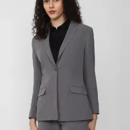 Van Heusen Grey Self Pattern Blazer-image-36