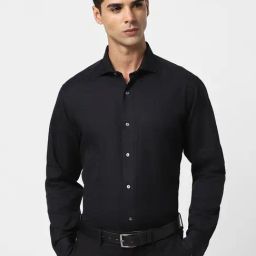 Van Heusen Black Cotton Regular Fit Shirt-image-96