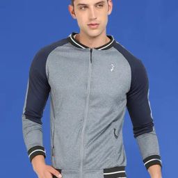 Campus Sutra Light Grey Melange Regular Fit Jacket-30