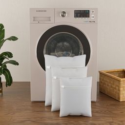 Aura 3Pcs White Reusable Mesh Laundry Bag With Zippers-21