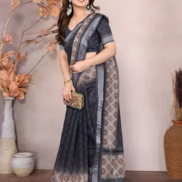 vj fashion Zari Linen Blend Saree-55