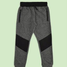 Pantaloons Junior Grey & Black Cotton Color Block Trackpants-image-95