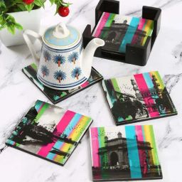 India Circus by Krsnaa Mehta Multicolor Mdf Agra Daily Table Coaster - Set of 6-image-5