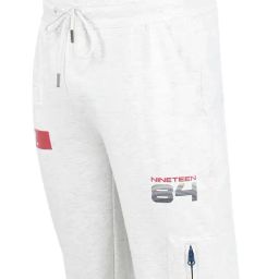 Monte Carlo Ecru Regular Fit Printed Trackpants image 4