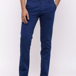 Nation Polo Club Men Blue Skinny Fit Solid Chinos-image-96