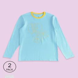 Pantaloons Baby Kids Blue & Grey Cotton Printed Full Sleeves T-Shirt-image-104