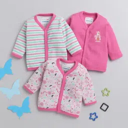 Bumzee Kids Multicolor Printed Full Sleeves Jhablas (Pack Of 3)-picture-38