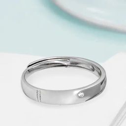 Zavya 92.5 Sterling Silver Adjustable Ring in Rhodium-Plating-image-55