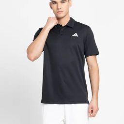 adidas HEAT.RDY Black Regular Fit Sports Polo T-Shirt-image-86