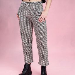 DressBerry Women Self-Design Monochrome Trousers-image-59