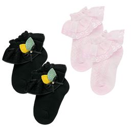 The Little Lookers Kids Pack Of 2 Patterned Cotton Ankle-Length Socks-97