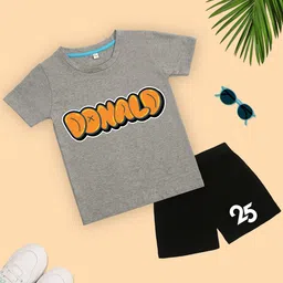 YK Disney Boys Printed Pure Cotton T-Shirt With Shorts-image-45