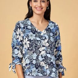 Honey by Pantaloons Navy Printed Top-picture-48