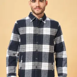 Urban Ranger by Pantaloons Blue Regular Fit Checks Shacket-image-89