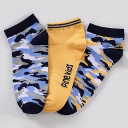 Pine Kids Ankle Length Non-Terry Anti-Microbial Socks Pack of 3 (Colour May Vary)-picture-12