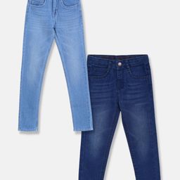 Tales & Stories Pack Of 2 Washed Button Down Jeans - Blue-image-37