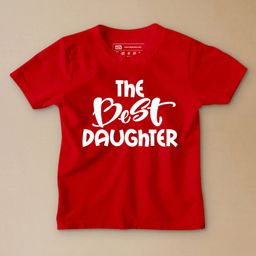 Be Awara Half Sleeves The Best Daughter Printed Tee - Red-image-83
