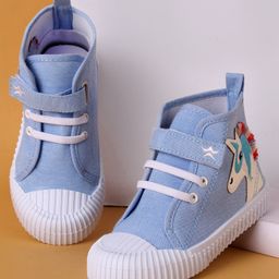 Cute Walk by Babyhug Ankle Length Casual Shoes Unicorn Patch -Blue-image-29