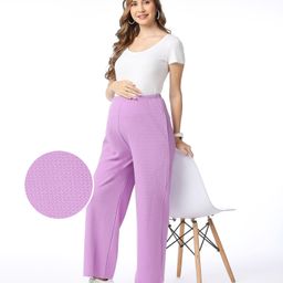 Bella Mama Full Length High Coverage Rib Knit Pant - Lavender-picture-31