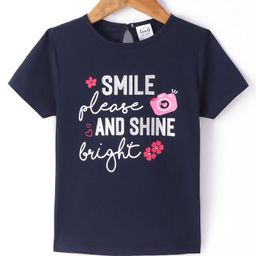 Simply Sinker Half Sleeves Text Printed T-Shirt - Navy-picture-2