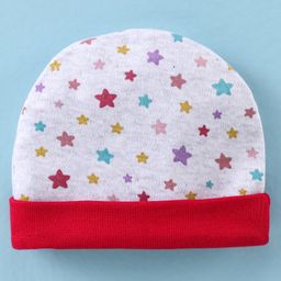 Ben Benny 100% Cotton Knit Star Printed Cap White - Diameter 10 cm-picture-20
