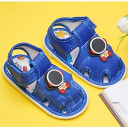 Boyz n Galz Solid Bow Applique Detailed Musical Sandals - Blue-image-64