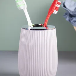 VONCASA Toothbrush Holder With Striped Cylindrical Toothbrush Holder Tumbler Online Multicolor-picture-47