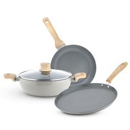 Bergner Terra Non-Stick Set of 4 Cookware Set - Induction Bottom - Grey-image-47