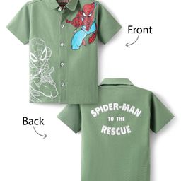 Babyhug Marvel Single Jersey Knit Half Sleeves Shirt With Spider Man Graphics - Green-image-35