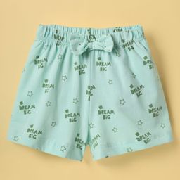 Tango Single Jersey Knit Knee Length Shorts With Bow Applique & Text Print - Orange-image-57