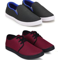 Spotwalk Men Set Of 2 Round Toe Slip-On Sneakers-image-57