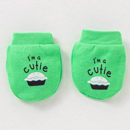 Simply Interlock Cap Mitten & Booties Set Green - Diameter 10 cm image 4