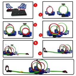 SVE Double Loop Track Racer Car Toy Set for kids with Pull Back car Function will Make 360° Spin, Inertia Car Racing Track Toy Set - Multicolor image 4
