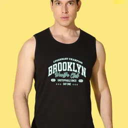 WOOSTRO Pack Of 2 Printed Combed Cotton Gym Vests VWS26(MORE YELLOW)(BKLN BLACK)-image-68