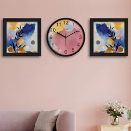 RANDOM Blue & Pink Printed Traditional Wall Clock-image-85