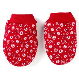 Doodle Poodle Interlock Knit Cap Mittens & Booties with Text Print Pack of 2 -Red & Yellow image 5