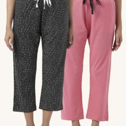 Dreamz by Pantaloons Pink Black Cotton Printed Pyjamas-image-73