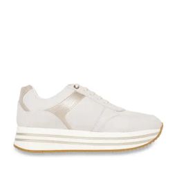 Geox Women's D Kency Off White Leather Casual Sneakers-image-97