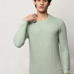 SHOWOFF Sea Green Slim Fit Self Pattern Sweatshirt-image-64