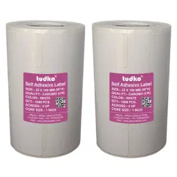Tudko 25x100 mm 80 GSM 4 UP Self Adhesive Paper Label White (Pack of 2 Pcs)-35